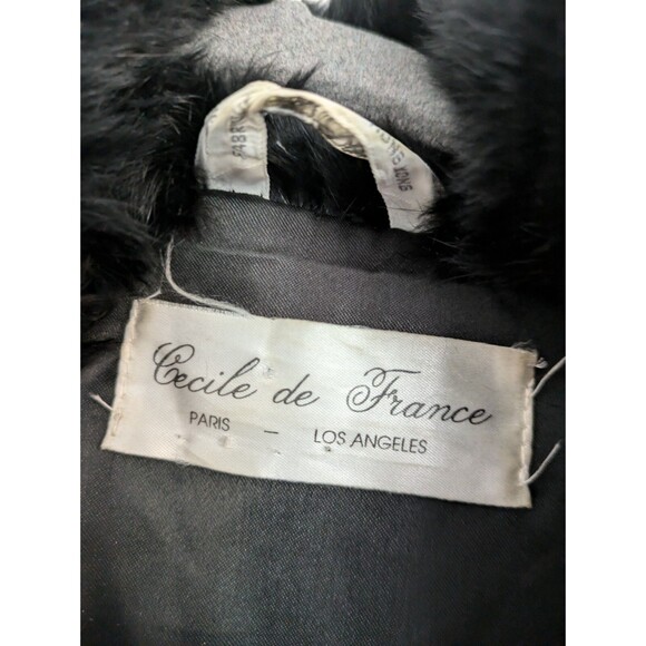 Vintage Cecile De France, Sz Medium Black Rabbit Fur Coat - Picture 6 of 10